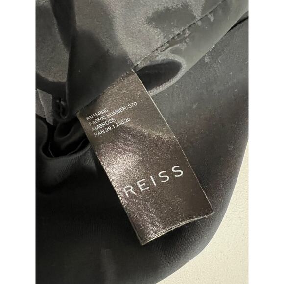 Reiss Sheath Dress‎ Pleated Front Black Pockets 6 Career Work Funeral - Picture 12 of 16